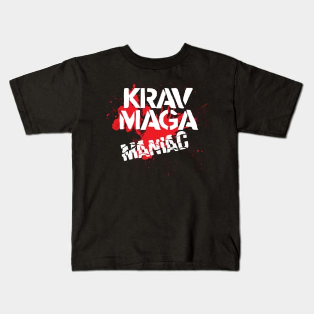 Krav Maga Maniac Design Kids T-Shirt by loumed